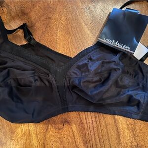 Vintage Lady Marlene wireless black bra size 42C NWT